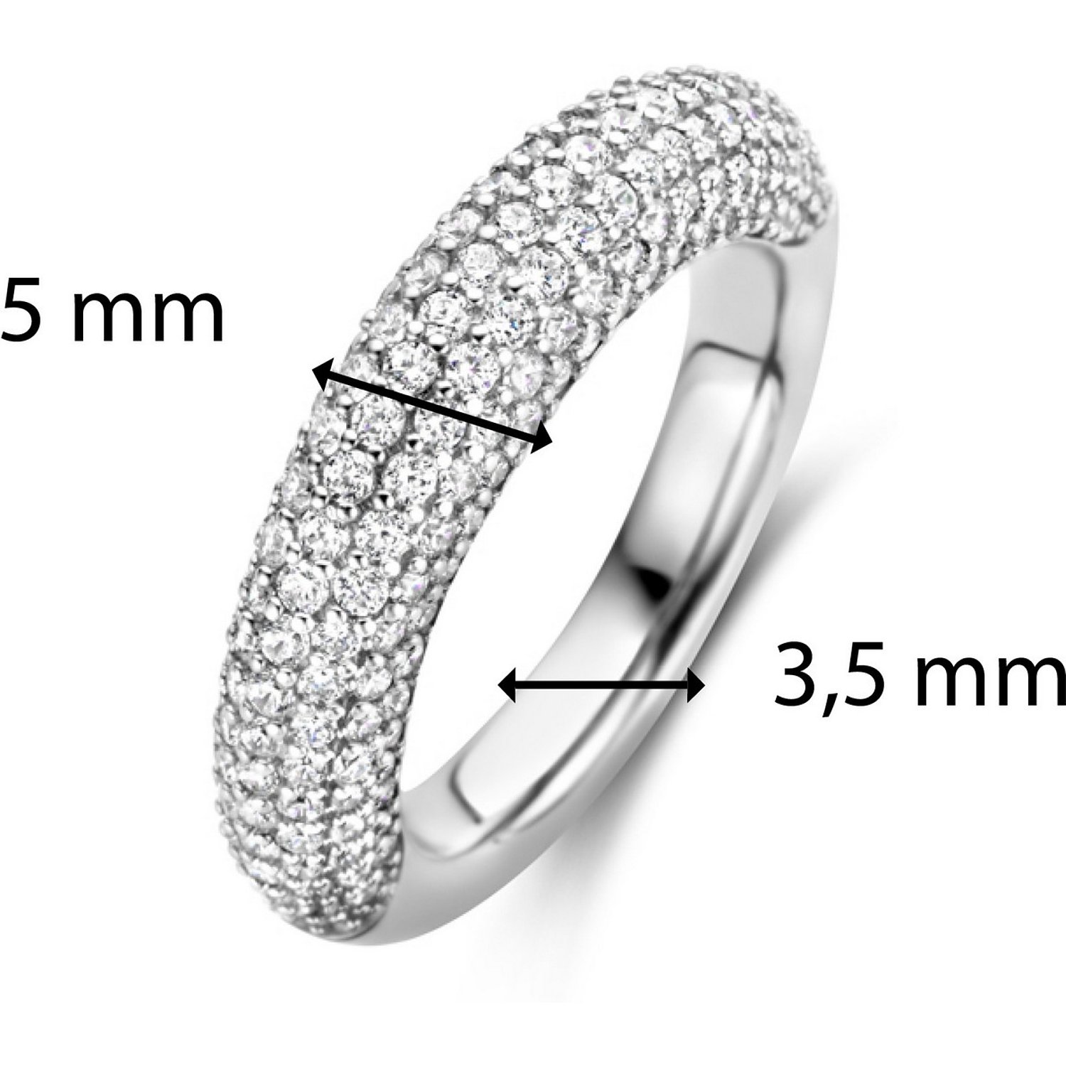 TI SENTO - Milano Bagues argent, Zircone