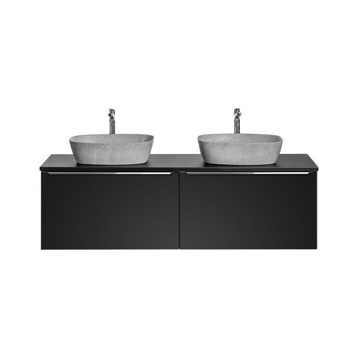Set da bagno - GENERICO - Rosario Nero - 160 cm - Doppio lavabo - 2 cassetti