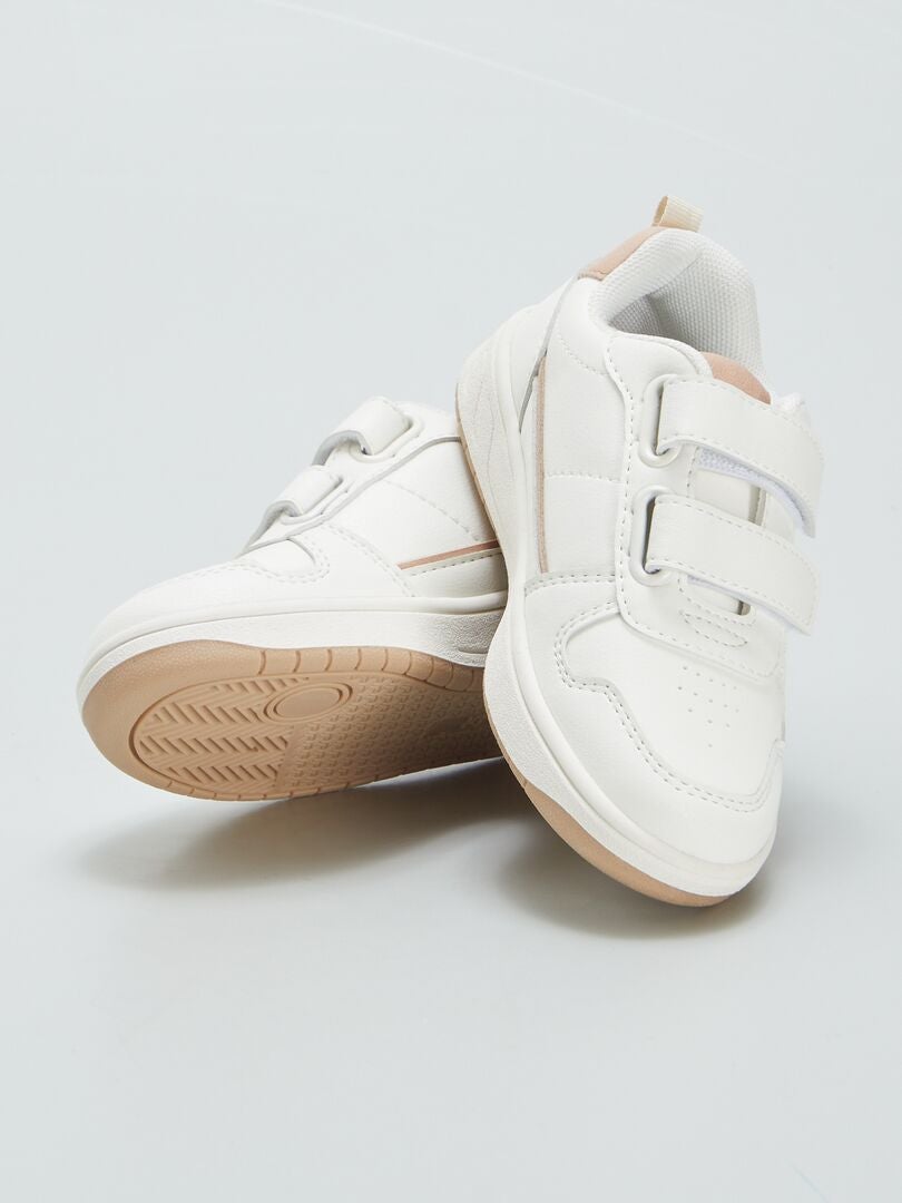Sneakers met klittenbandsluiting - WIT