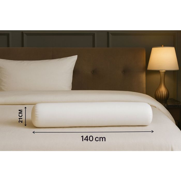 Nackenrolle – Leinen-Aktion – Schlichtes Komfort-Design 140 cm – Weiche Mikrofaser – Großzügige Füllung – OEKO-TEX®