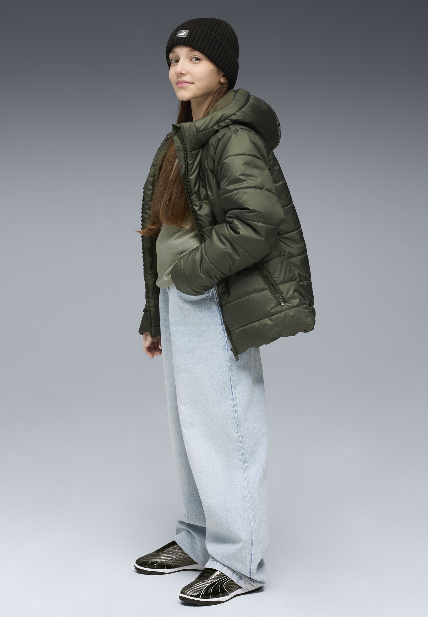 Giacca invernale imbottita con cappuccio Puma - verde oliva scuro