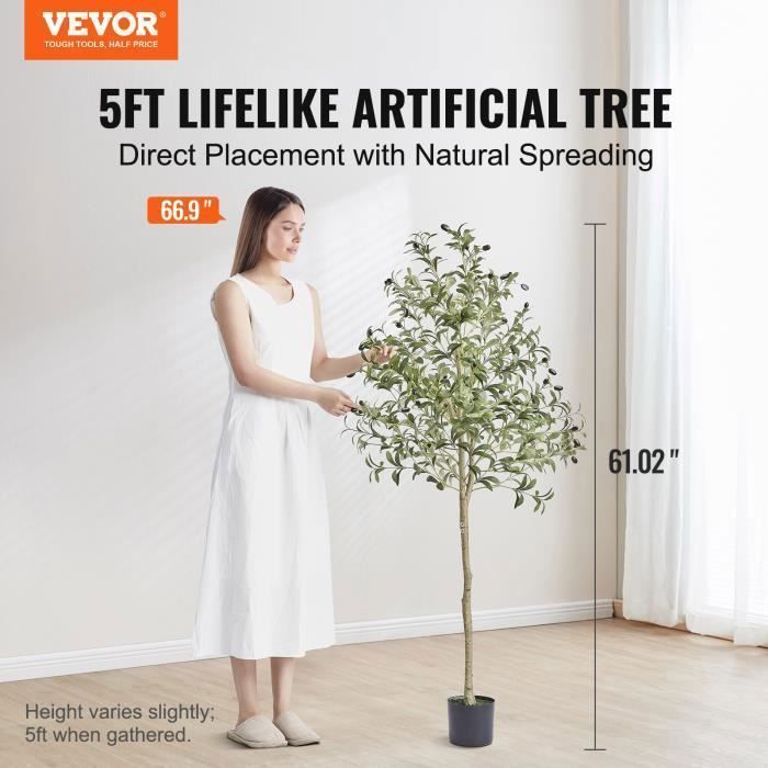 Albero artificiale - VEVOR - Ulivo artificiale, pianta artificiale realistica, alta, 600x1550 mm