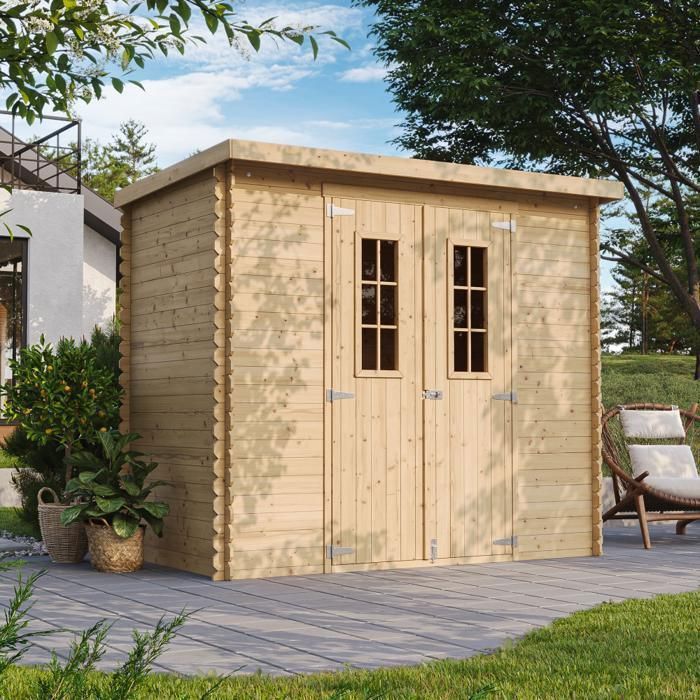 Abri de jardin en bois - Stockage extérieur l239xL142xH200cm/2.63 m2 - TIMBELA M310 C