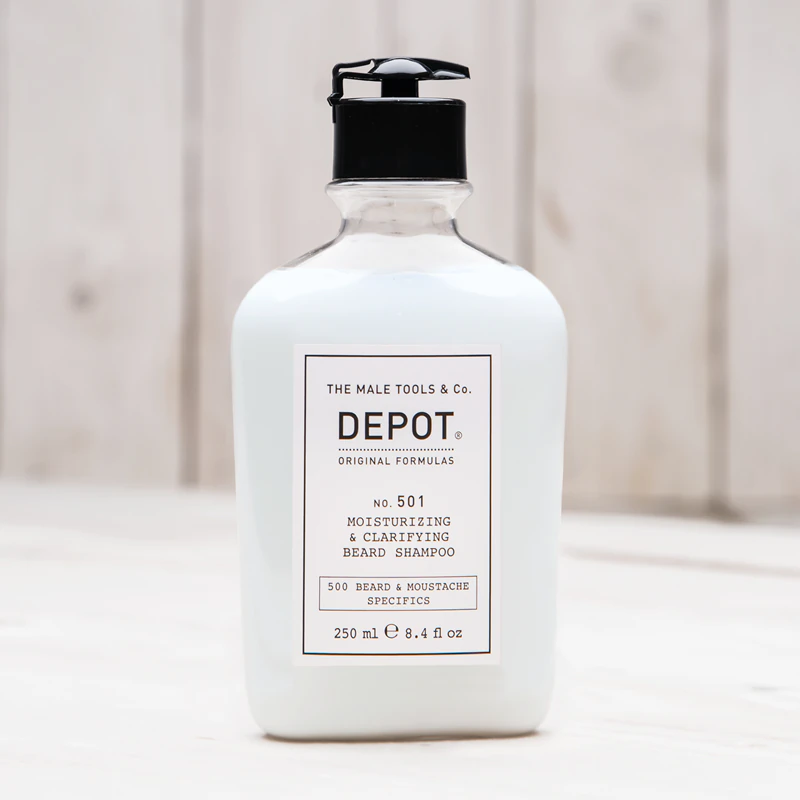 DEPOT 500 ESPECIFICAÇÕES PARA BARBA E BIGODE Nº 501 SHAMPOO HIDRATANTE E CLAREADOR PARA BARBA
