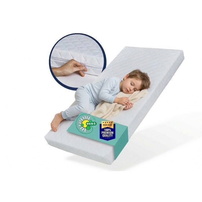Matelas Enfant SMART 80x160 cm - Housse Amovible Lavable - Épaisseur 8 cm - Matelas Lit enfant - Certifié Éco