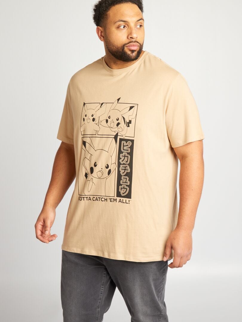 'Pokémon' T-shirt met ronde hals - BEIGE