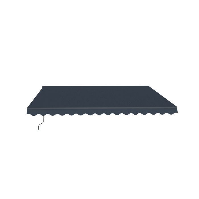 Store banne manuel rétractable - Cazeboo - VECCHIO - 4x3m - Toile premium 320g/m² - Gris - Anti-UV - Surface couverte 12m²