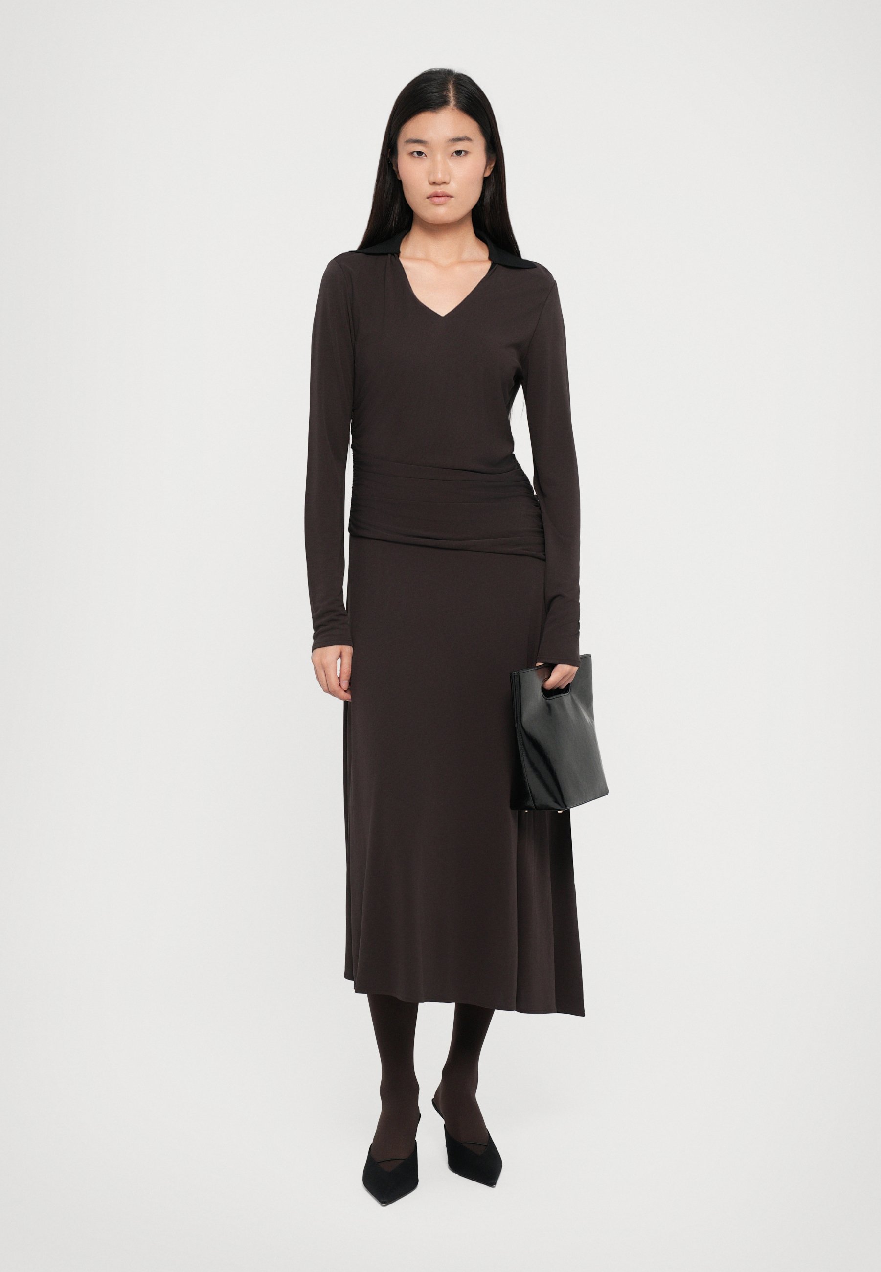 Robe à col Tory Burch - Robe de jour - moka foncé