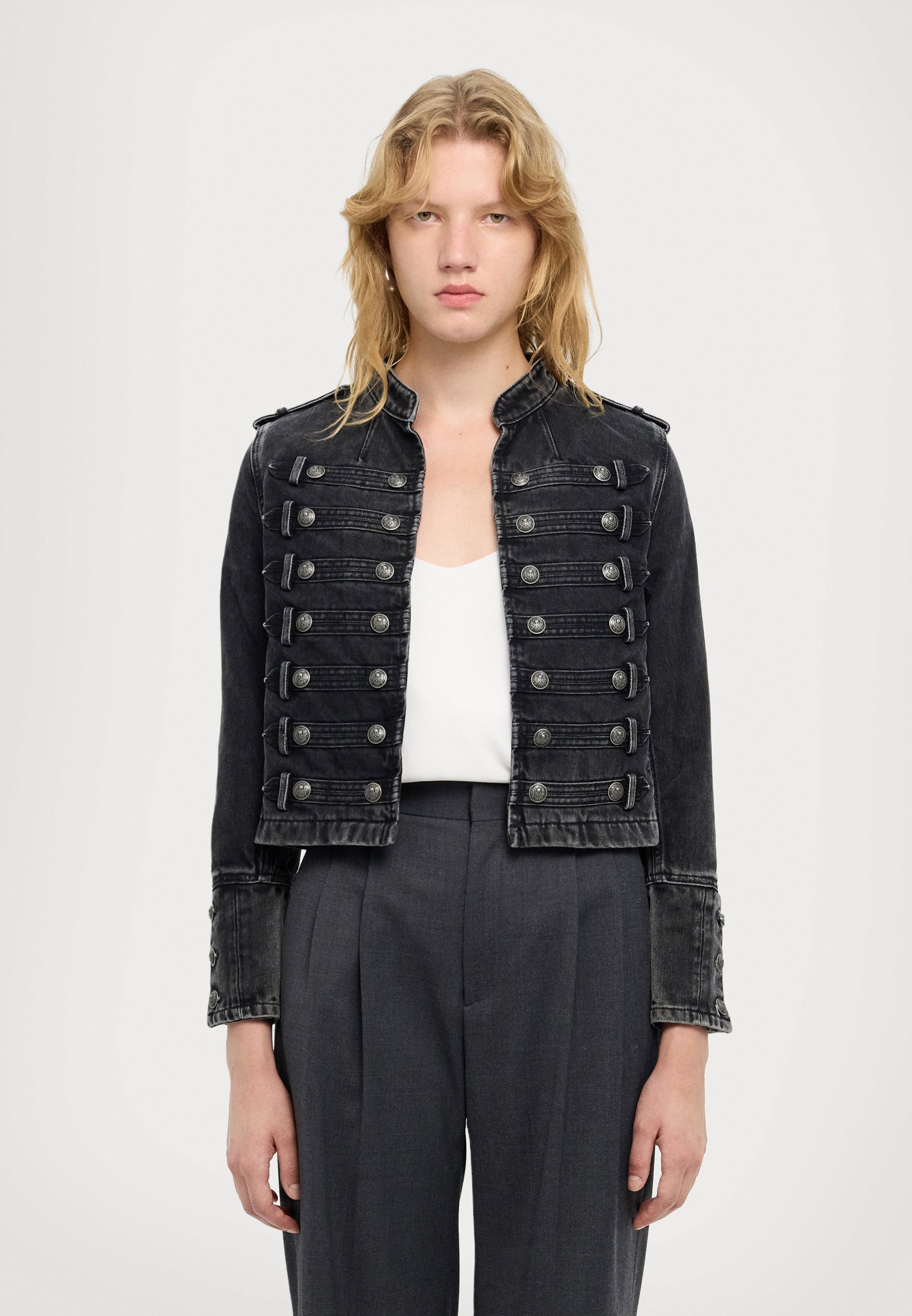 The Kooples BLOUSON - Veste en jean - noir délavé