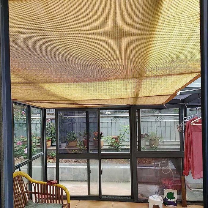 Vela ombreggiante 3 x 4 m, protezione UV 90%, parasole perforato, isolamento termico, protezione solare, beige (Dimensioni: 3 x 4 m)
