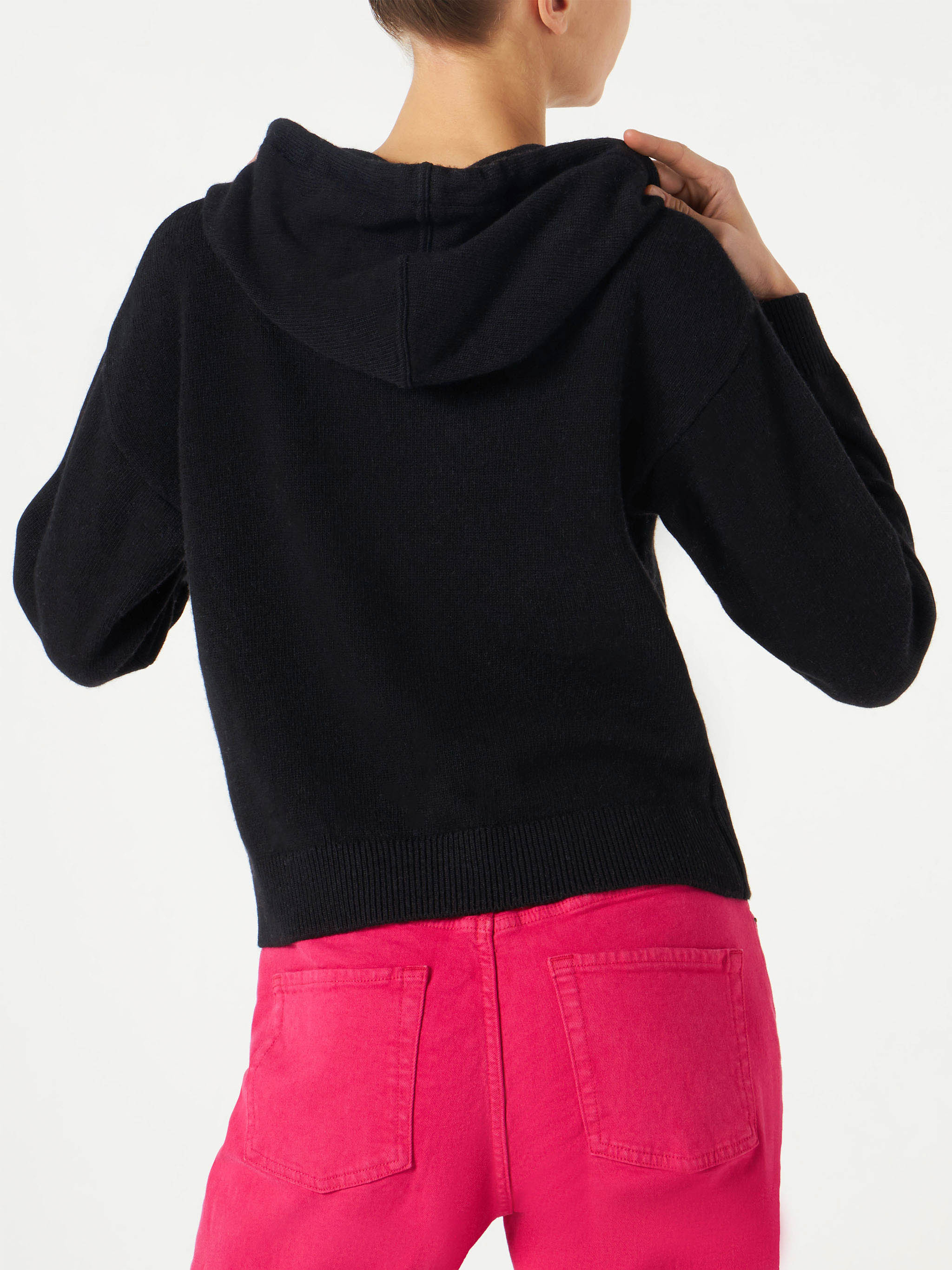 Felpa corta in maglia con ricamo St. Barth