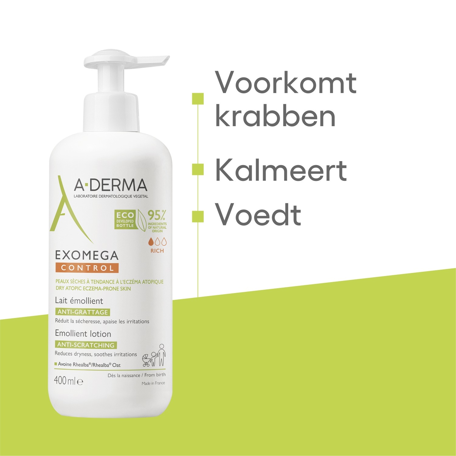 A-DERMA Exomega Control kūno losjonas – 400 ml