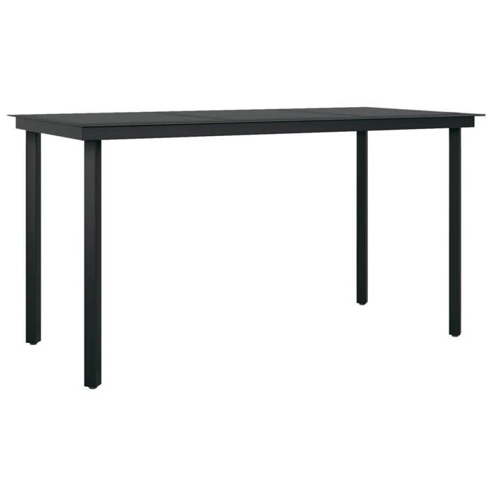 Conjunto de comedor de jardín - BURKE - 7 piezas - Negro - Mesa 140x70x74 cm - Sillas 60x55x90 cm