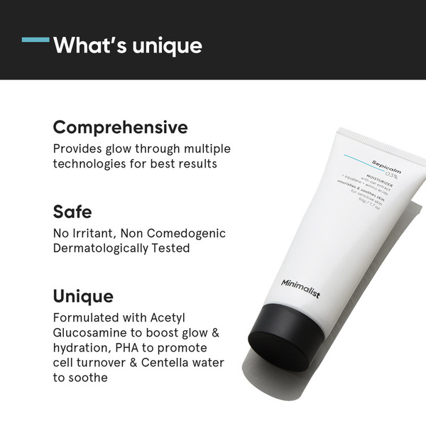 Crema hidratante minimalista Sepicalm para pieles sensibles y calmantes.