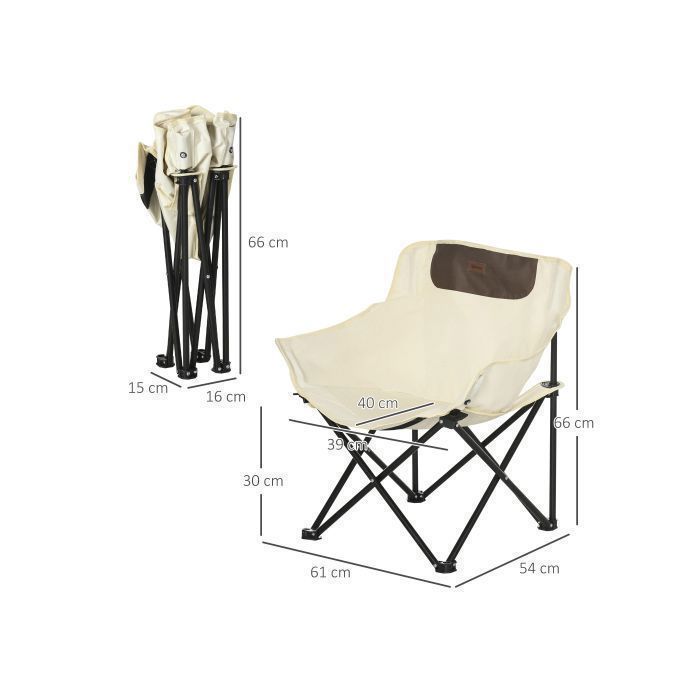 Camping chair - FurnitureR - Folding - Side mesh pocket - Steel legs