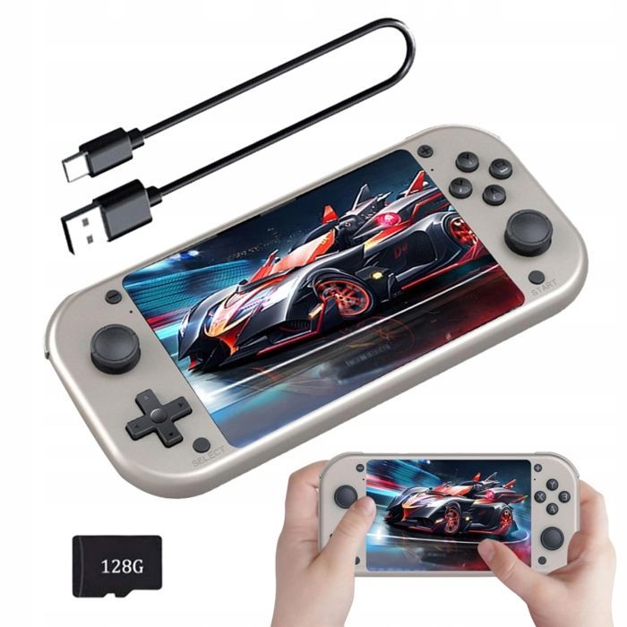 PSP bärbar konsol – 30 000 retrospel, 4,3-tums HD-skärm, 128 GB, 2,5 timmars batteritid