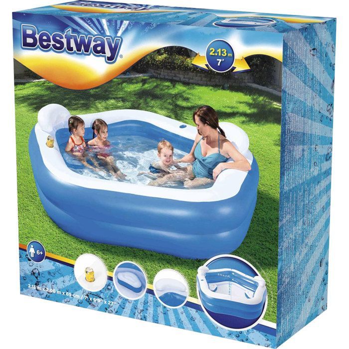 Piscina hinchable - Bestway - Diversión familiar - 2 anillos - 575 L