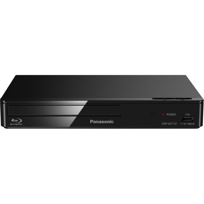 Lettore Blu-ray 3D Full HD Panasonic DMPBDT167EF con upscaling, HDMI, USB, LAN e WiFi, compatibile con Smart TV.
