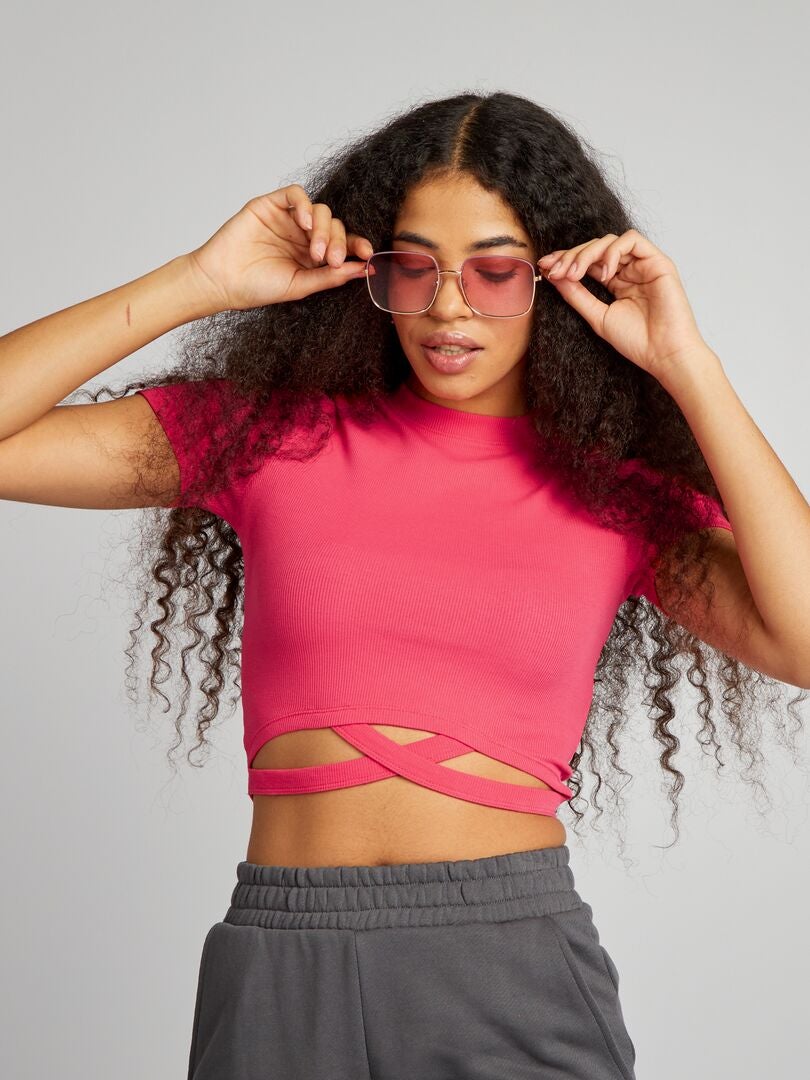 Camiseta cropped - ROSA