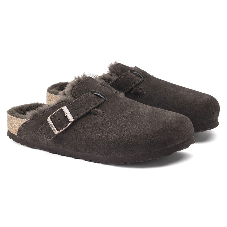 Boston pelliccia di agnello Pelle scamosciata - Mocha Mocha