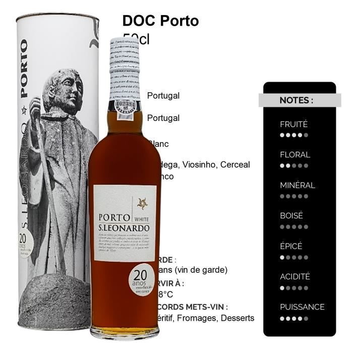 Porto Blanco 20 años Blanco - 50cl - Quinta do Mourão - Vino Dulce DOC Blanco - Origen Portugal - Variedades de uva Codega, Viosinho, Cerceal