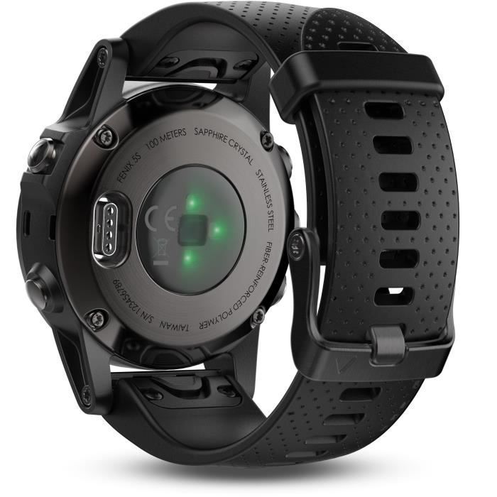GARMIN Fenix 5S Sapphire Black GPS Watch with Heart Rate Monitor and Multisport Functionality - Black
