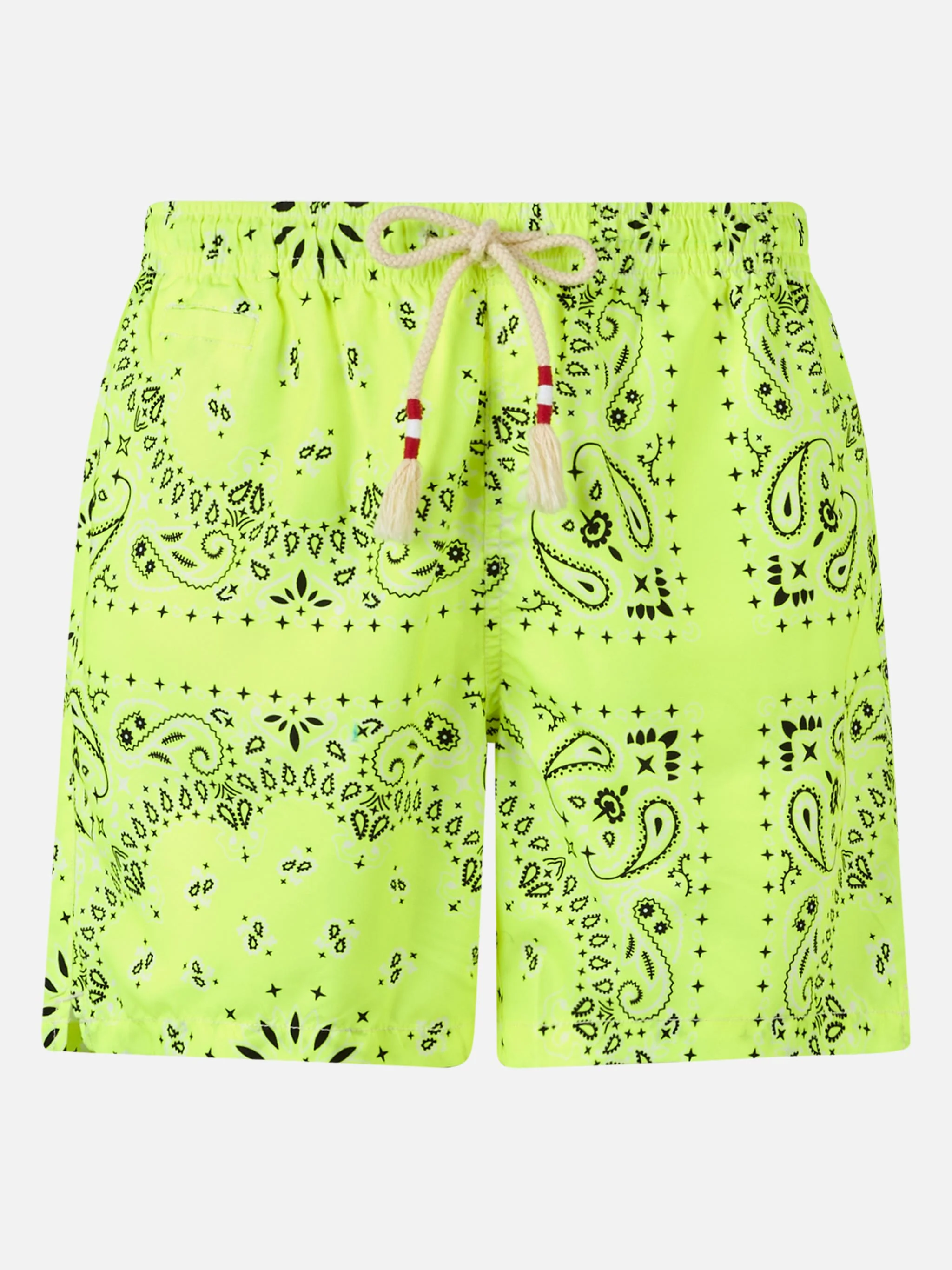 Herenzwempak met neongele bandana-print