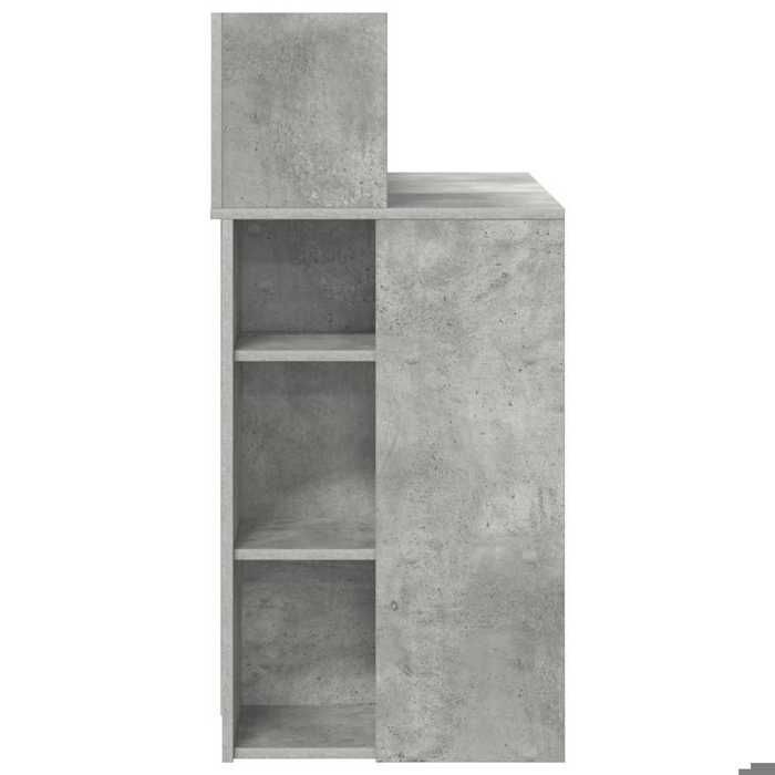 “Winter Sale” TOP Modern, compact desk, grey - Desk with storage, concrete grey, 90x48x101.5cm PRO29647