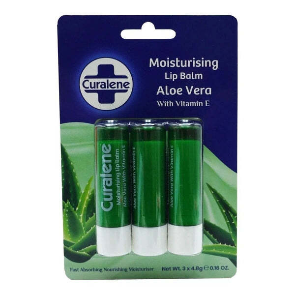 Hydratační balzám na rty Curalene s aloe vera 4,8 g - 3 kusy