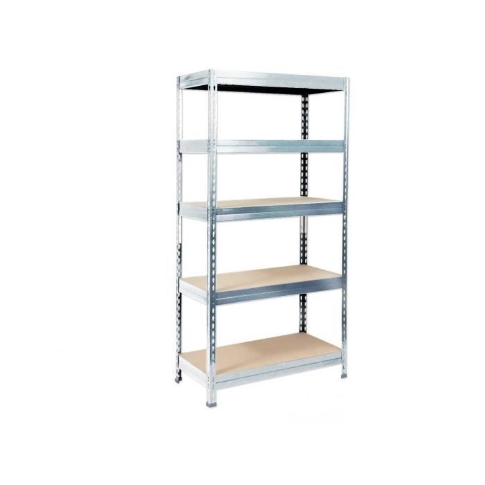 Estantería metálica reforzada de alta resistencia Grizzly, 5 niveles, 180 x 90 x 30 cm, carga máxima: 875 kg.