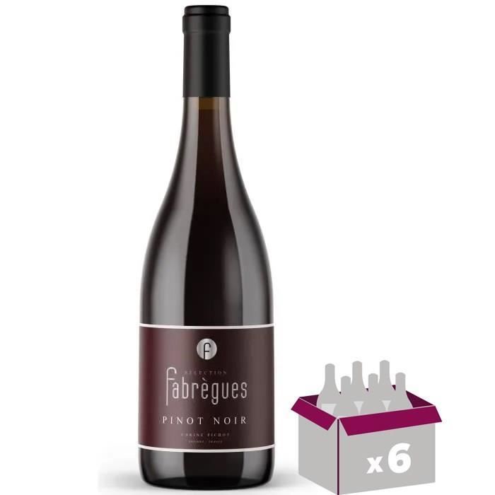 Fabrègues Sélection Pinot Noir 2024 Pays d'Oc - Vin rouge de Languedoc-Roussillon x6