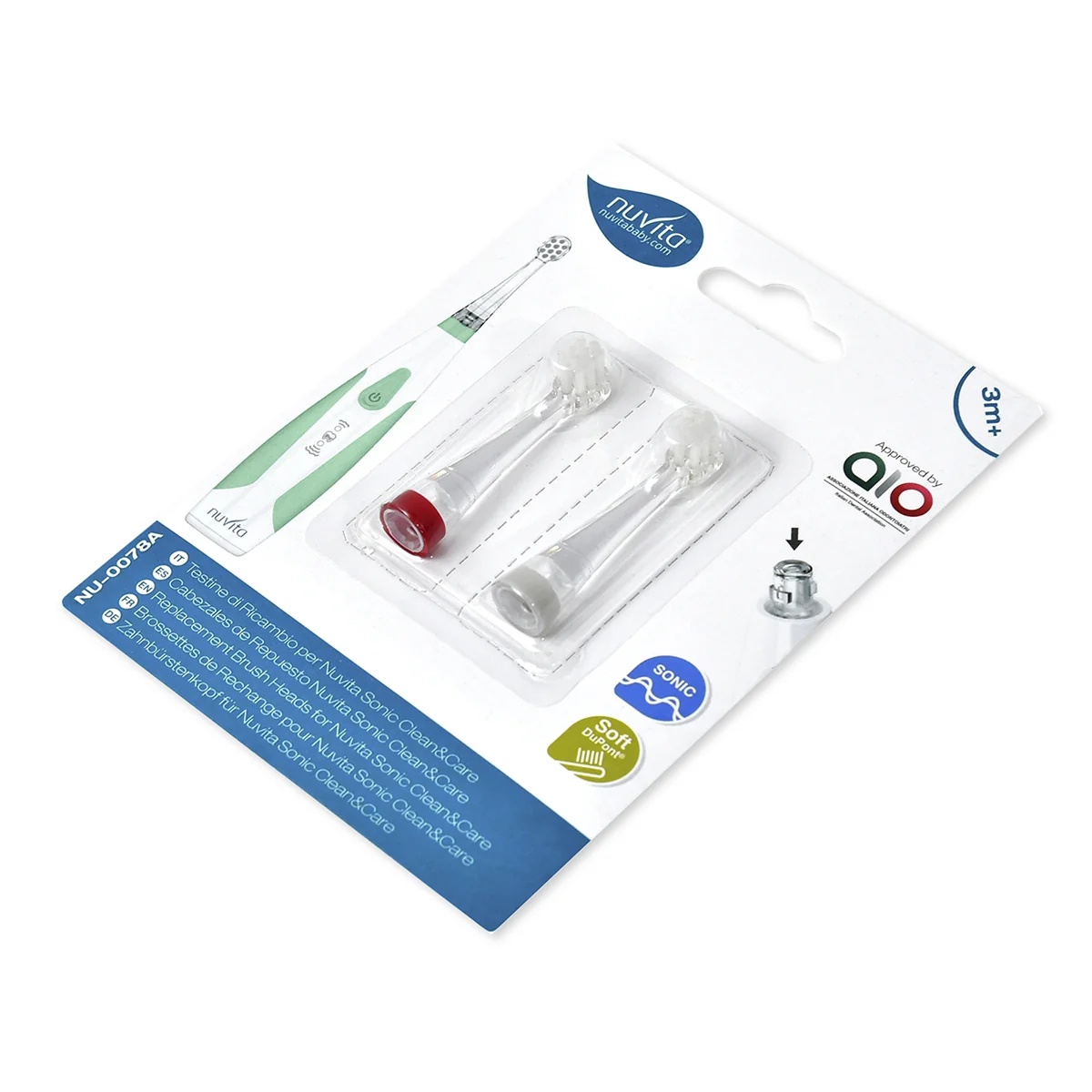 Têtes de rechange NUVITA Sonic Clean & Care Small (2 pièces)