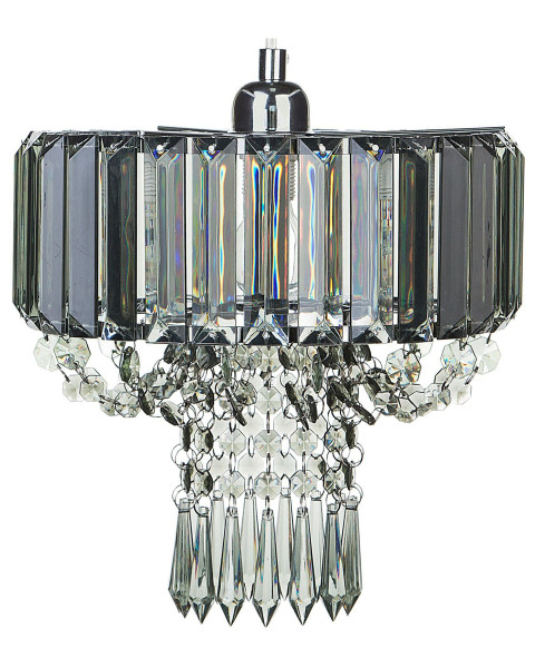 Lampa żyrandol kryształowy akryl metal szary