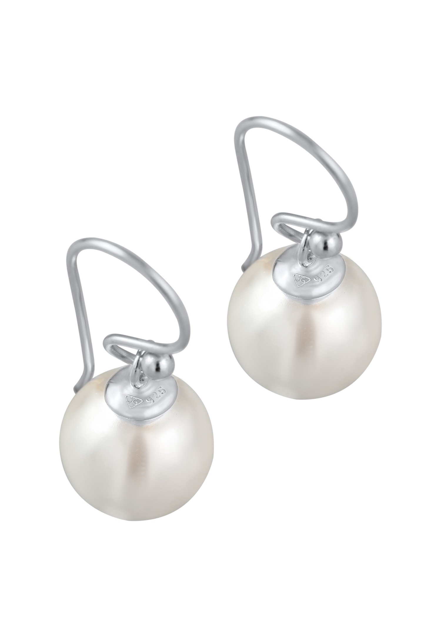 Elli Femmes pendentif d'oreilles classiques avec perles de coquillage en argent sterling 925