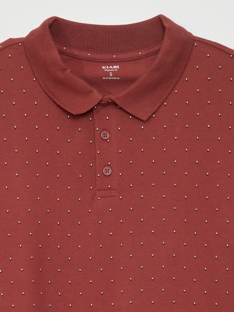 Bedrukt katoenen piqué poloshirt - ROOD