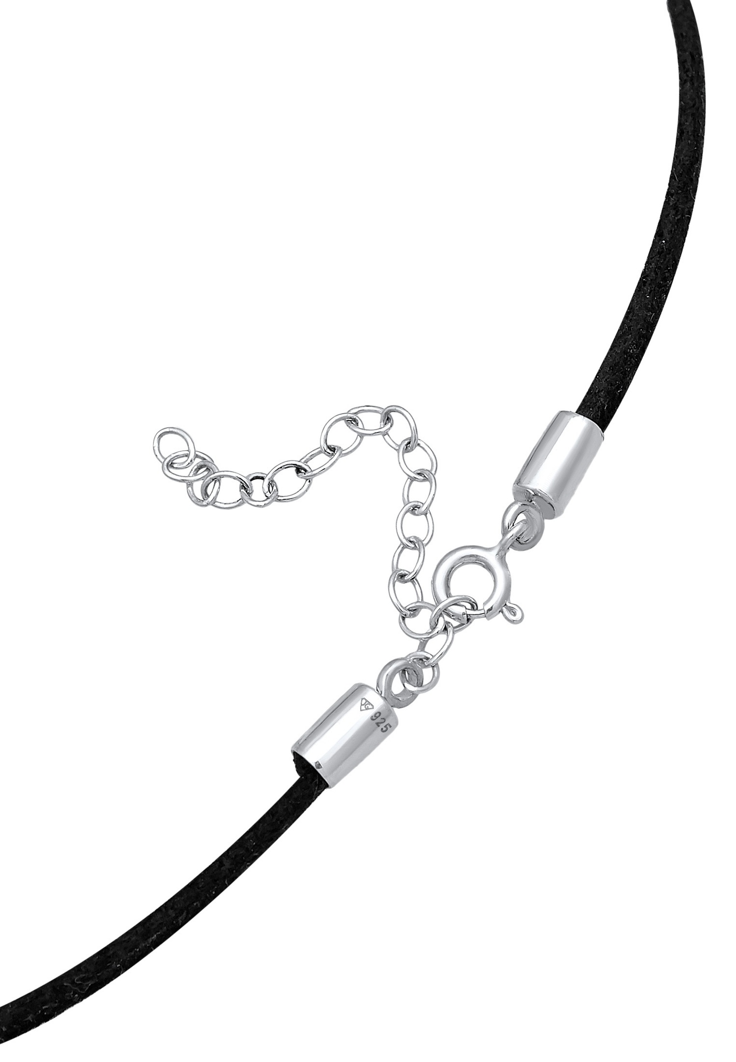 Elli Femmes Choker spirale avec similicuir en Argent Sterling 925