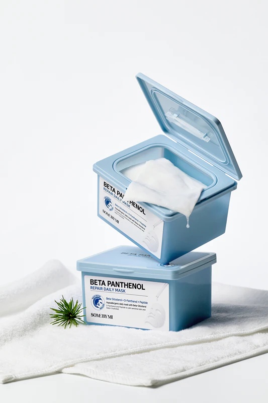 Pomirjujoča maska iz platna Some By Mi Beta Panthenol Repair Daily Mask, veliko pakiranje