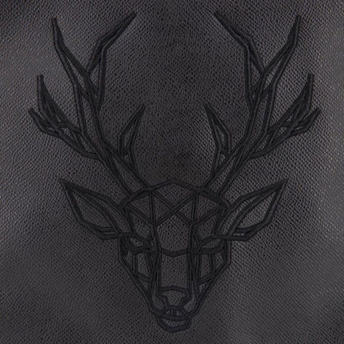 Borsa piatta Safiano con ricamo di cervo, 22x25x2cm, Uomo BILL TORNADE