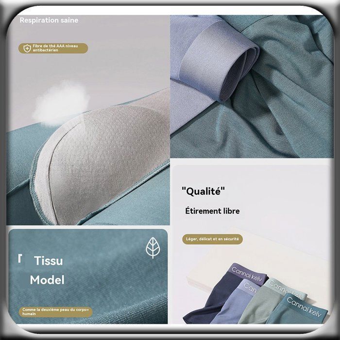 Lot de 3 Boxer Homme Coton, Caleçon uni Naturel et Hypoallergénique XD1076 NoirVertBleu