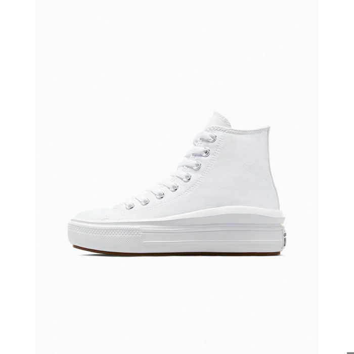 Zapatillas Converse Chuck Taylor All Star Move Hi, blancas, unisex.