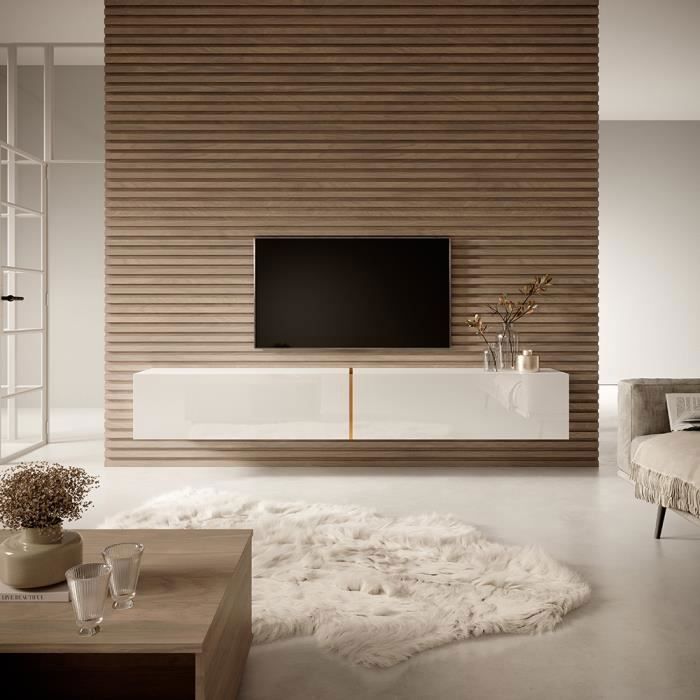 Mueble para TV - Blanco - Bisira - 200 x 31,6 x 30