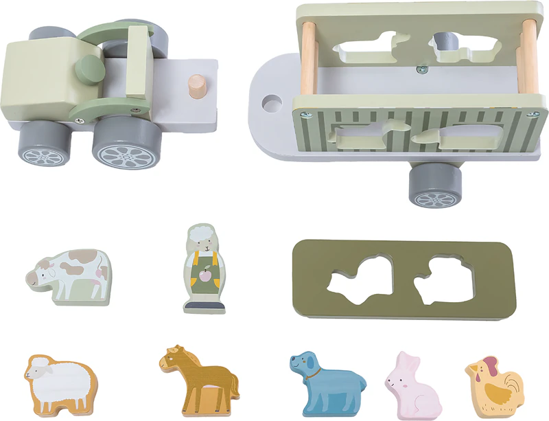 Drevená hračka 2Kids Toys Drevené auto so zvieratkami