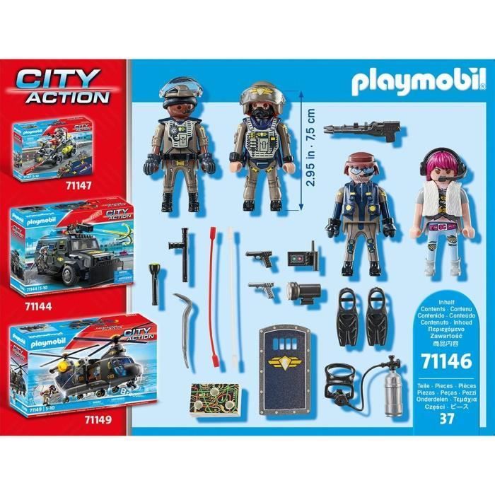 PLAYMOBIL 71146 Special Forces Team with Bandit, Police Officers, City Action, 37 pieces, Ages 5+