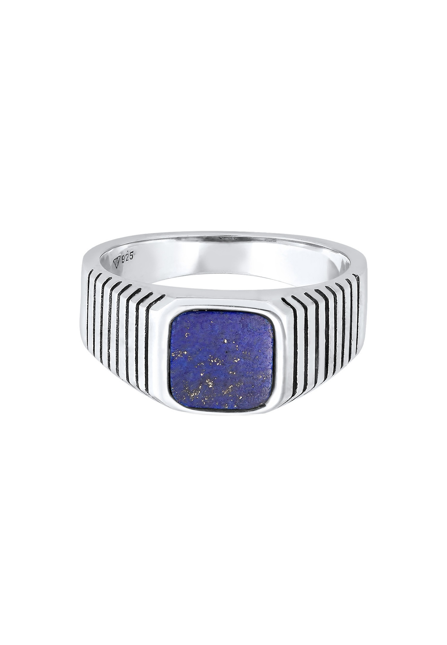 KUZZOI Hommes Sceau Carré Massif Tendance avec Sodalite en Argent Sterling 925 Plaqué Or