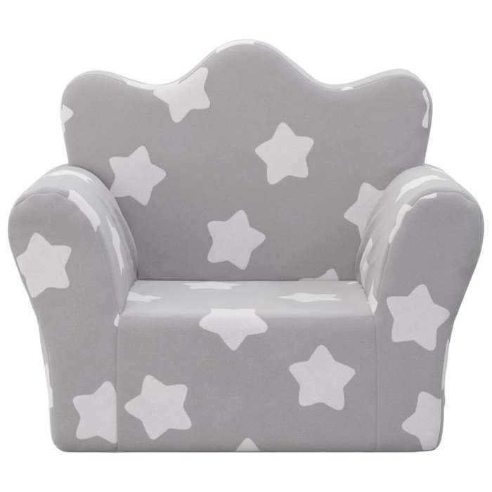 vidaXL Canapé pour Enfants, Siège avec Accoudoirs, Fauteuil avec Dossier pour Tout-Petits, Meuble de Chambre, Gris Clair 357040