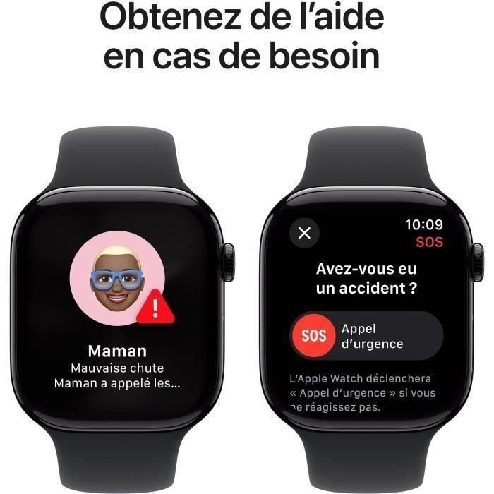 Apple Watch Series 10 GPS + Cellular - 46 mm - Aluminium Jet Black - Zwarte band M/L (2024) - Gereviseerd - Uitstekende staat
