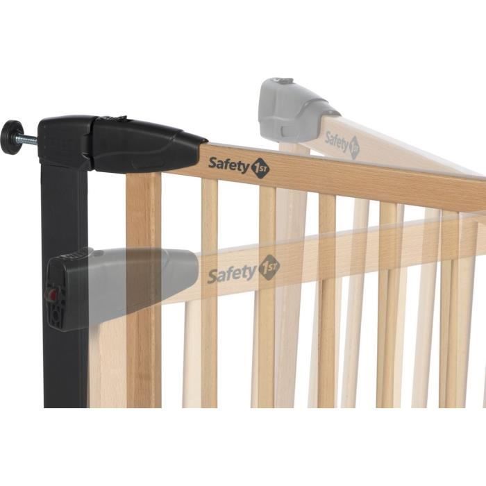 SAFETY 1ST Simply Close Gate, wood & metal, pressure-mounted, 73-80 cm (94 cm with extension), no drilling required, one-hand opening, wood