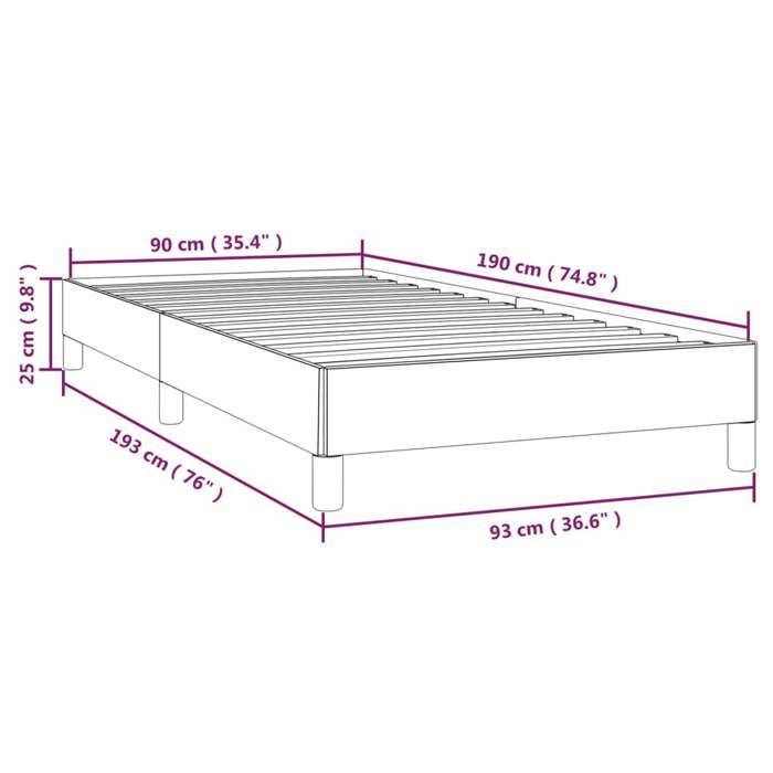 Zomer 2026@Eenpersoonsbedframe - Lattenbodem - voor volwassenen - zonder matras - zwart 90x190cm fluweel, 5616