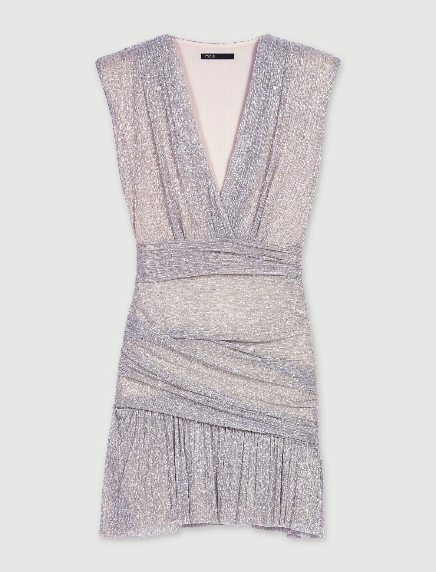 Metallic korte jurk - Verzilverd