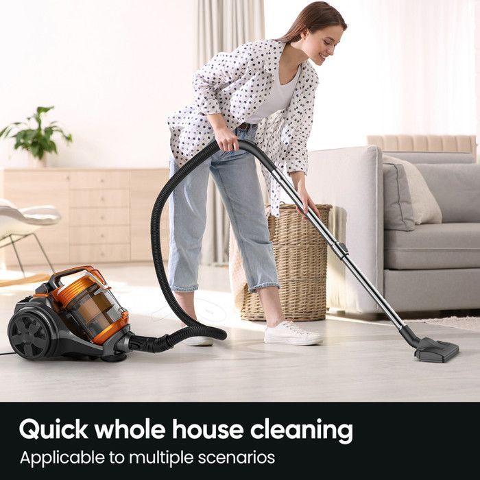 Aspirateur Sans Sac 3600W Puissant 15000Pa, Aspirateur Traîneau Avec Fil 5M, Multifonction + Brosse 2 En 1, Nettoyage Profond